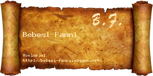 Bebesi Fanni névjegykártya